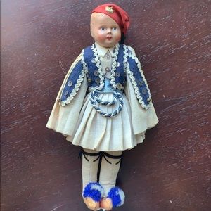 Vintage 1950s Zarkos Greek Soldier Doll Greece